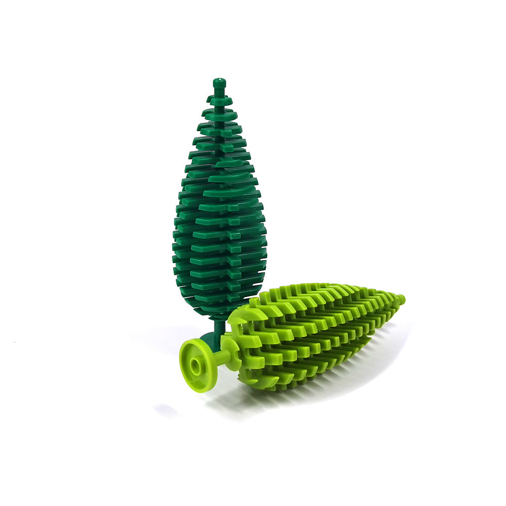 Small Particle Building Garden Parts, Spruce Tree Street Scenery Ornaments, 3778 Cypress Forest Scene Decoration